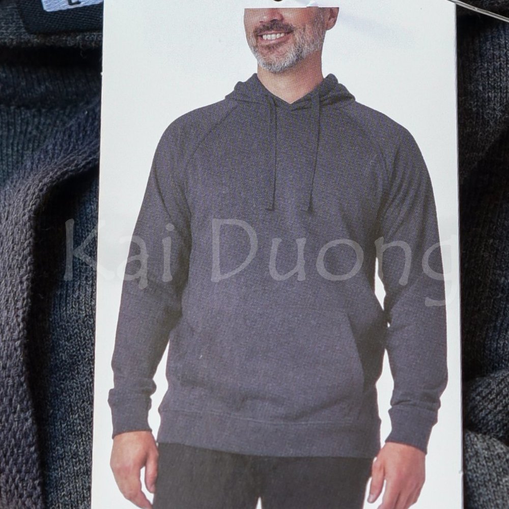 32 Degrees Heat Men's French Terry Long Sleeve Hoodie Sweatshirt BLACK - Picture 2 of 5